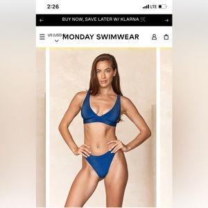 NWOT Monday swimwear bikini top